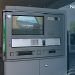 A drive-up interactive teller machine at a credit union branch, used to compare ITMs and ATMs.